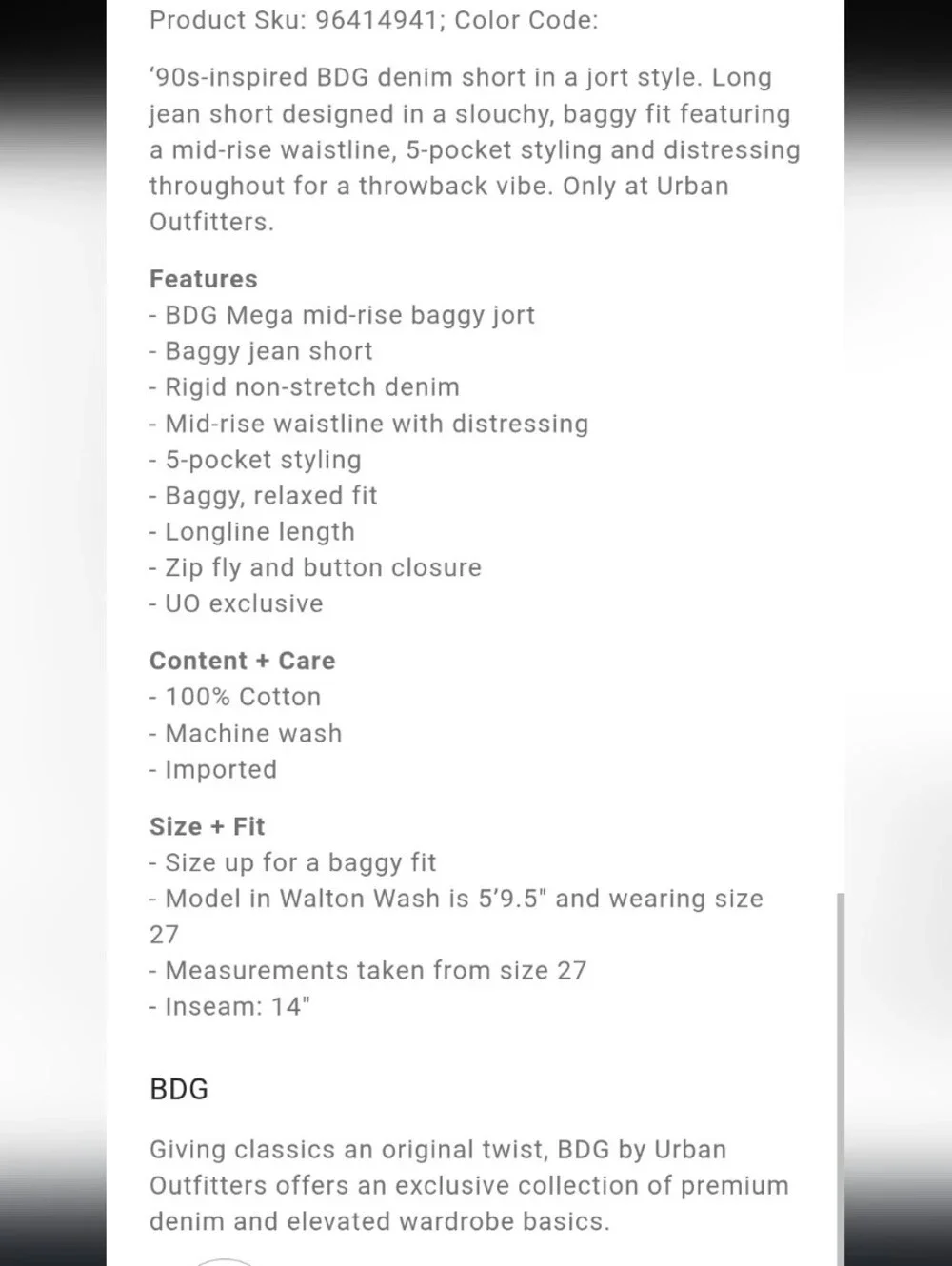 Urban Outfitters BDG Mega Mid-Rise Baggy Jorts - Picture 10 of 10
